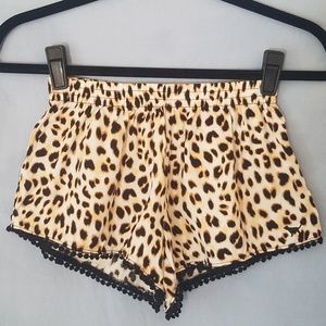 Cheetah / Leopard Print Pom Shorts